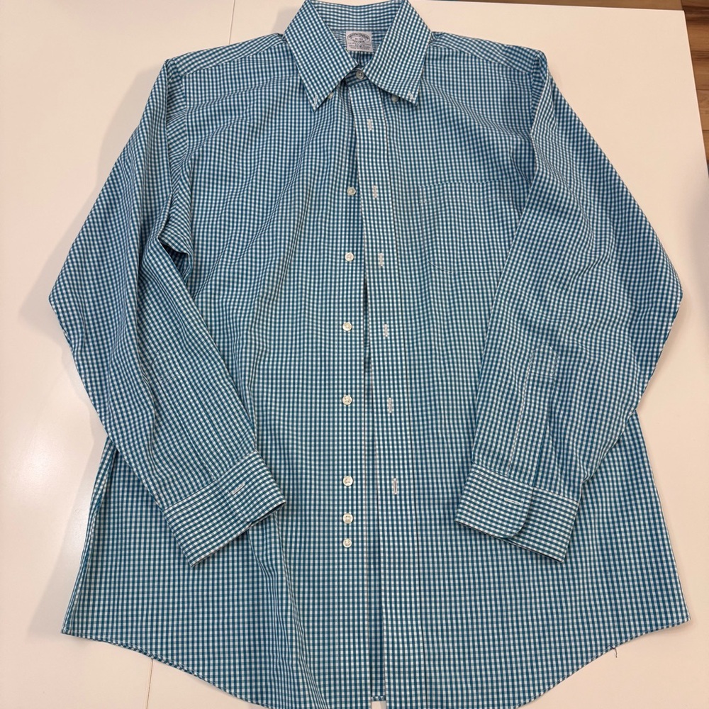 Brooks Brothers Blue Checkered Dress Shirt